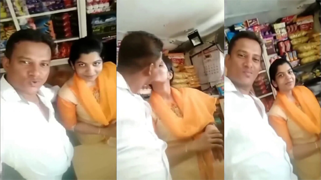 Famous Shop Keeper Affair With – Hot Bhabhi Smooching Hard